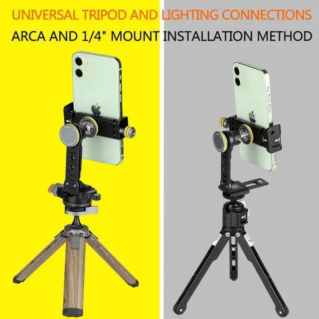 Alt view image 7 of 7 - FOCPRO Metal Phone Tripod Mount for iPhone 13, Samsung, Android Smartphones