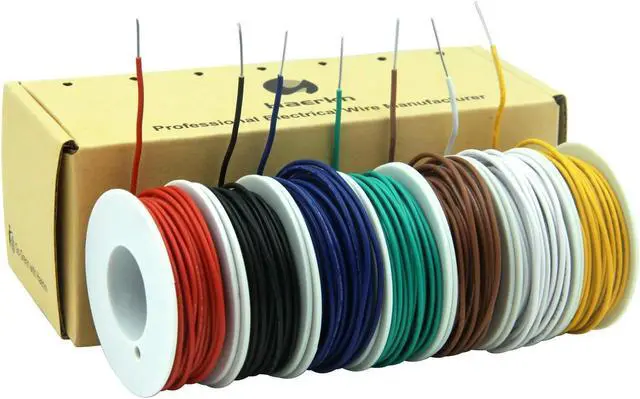 Alt view image 3 of 5 - 20awg Solid Wire kit Electrical Wire Cable 7 Colors 23ft Each spools 20 Gauge UL1007 Tinned Copper Hook up Wire kit breadboard Wire for DIY