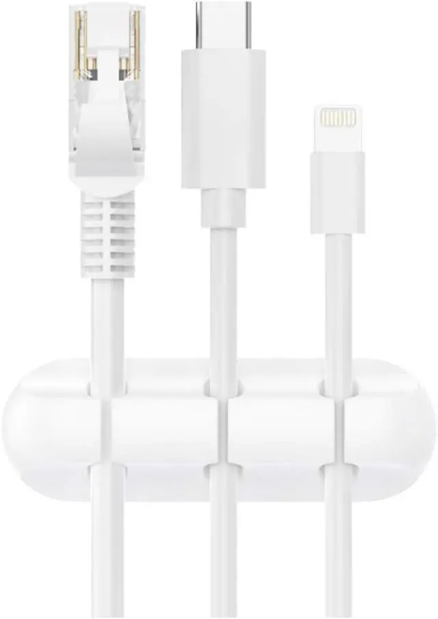 Alt view image 6 of 6 - SOULWIT Cable Holder Clips, 3-Pack Cable Management Cord Organizer Clips Silicone Self Adhesive for Desktop USB Charging Cable Nightstand Power Cord Mouse Cable Wire PC Office Home - White