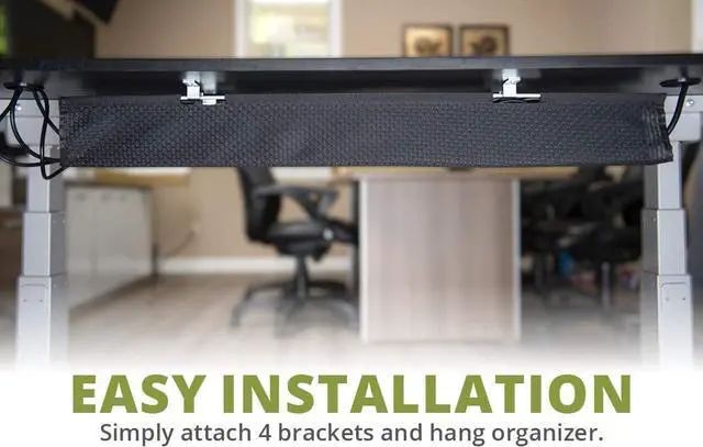 Alt view image 5 of 7 - Ergo Mesh Cable Manager, Ergonomic Cord Organizer for Height Adjustable Desks (Black)