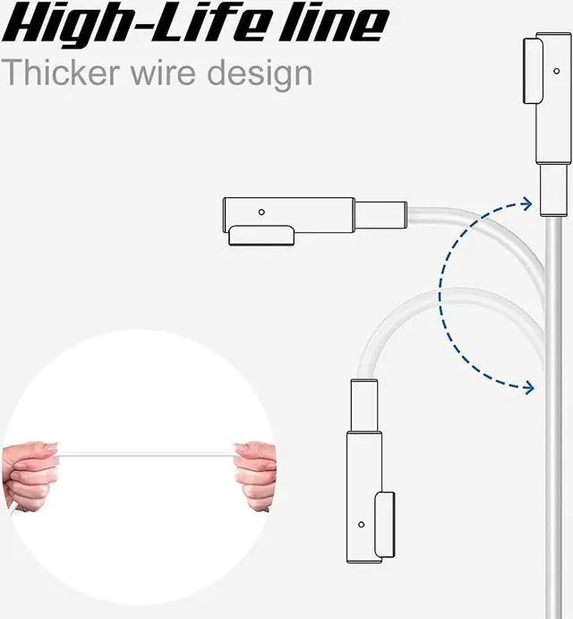 Alt view image 2 of 5 - Universal Adapter, Replacement for Mac Pro 13 Inch Display AC 60W Magnetic Shape Connector Power AdapterBefore Mid 2012