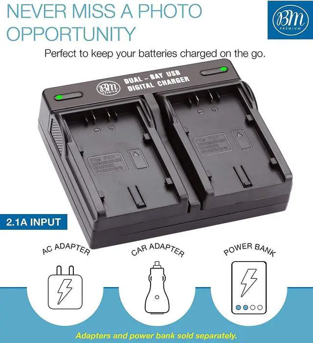 Alt view image 3 of 7 - 2 VW-VBD58 Batteries and Dual Bay Charger for Panasonic AG-VBR59, BGH1, HC-X1, HC-X1500, HC-X2000, AG-CX10, AG-CX350, AG-UX180, AG-AC30, AG-UX90, AG-DVX200, HC-MDH3E, AJ-PX270, AJ-PX230