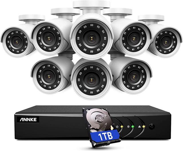 ANNKE 5MP Lite Wired Security Camera System with AI Human/Vehicle  Detection, H.265+ 8CH Surveillance DVR with 1TB Hard Drive and 8 x 1080p HD  Outdoor