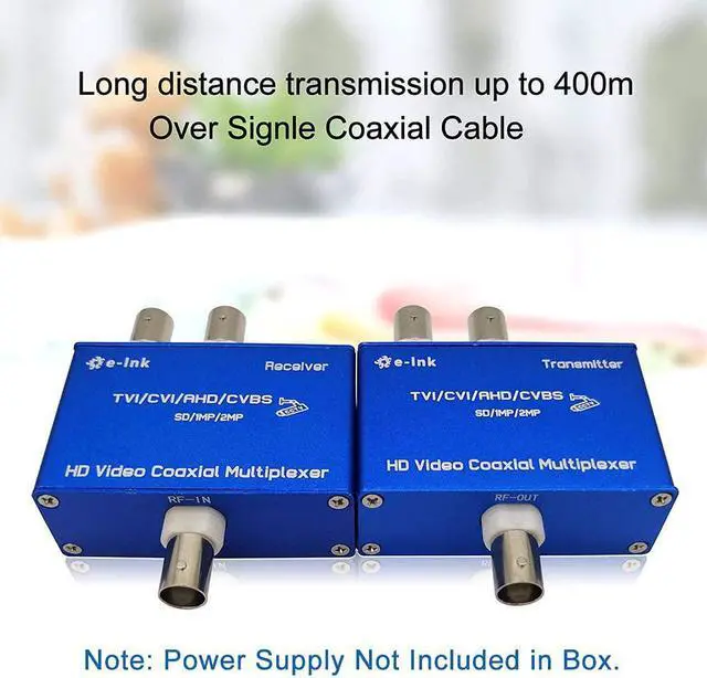 Alt view image 5 of 7 - E-link 2CH CVI AHD TVI Coaxial Multiplexer, HD Analog Camera CCTV Video Multiplexer Over Single Coax Cable up to 1300ft