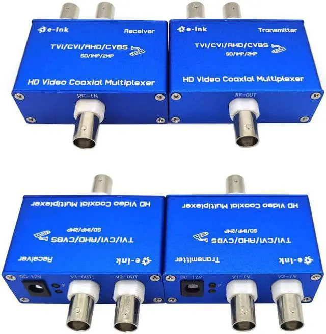 Alt view image 7 of 7 - E-link 2CH CVI AHD TVI Coaxial Multiplexer, HD Analog Camera CCTV Video Multiplexer Over Single Coax Cable up to 1300ft