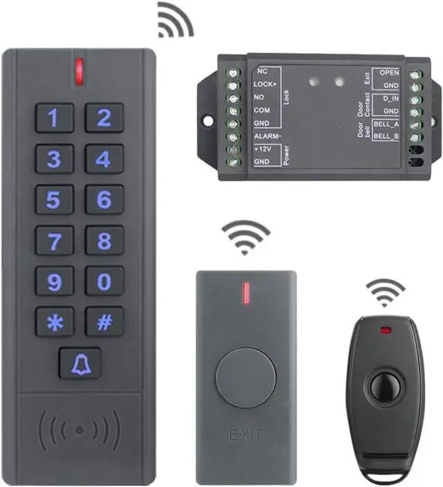 Main image of Access Control Keypad Reader Smart Keypad Lock IP65 Waterproof Remote Access Controler Wireless Exit Button 125Khz RFID Smart Lock (AW1-EM Wireless Access Control Kit)