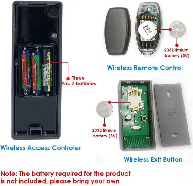 Alt view image 6 of 7 - Access Control Keypad Reader Smart Keypad Lock IP65 Waterproof Remote Access Controler Wireless Exit Button 125Khz RFID Smart Lock (AW1-EM Wireless Access Control Kit)