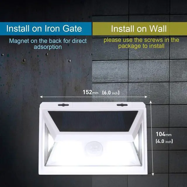 Alt view image 2 of 7 - Upgrade with Magnet 3Pack Solar Motion Sensor Lights, Ultra Bright Outdoor Lights, 270 ° Wide Angle Waterproof Safety Lights, sunblast Atomic Beam, Suitable for Courtyards, Garages, Decks