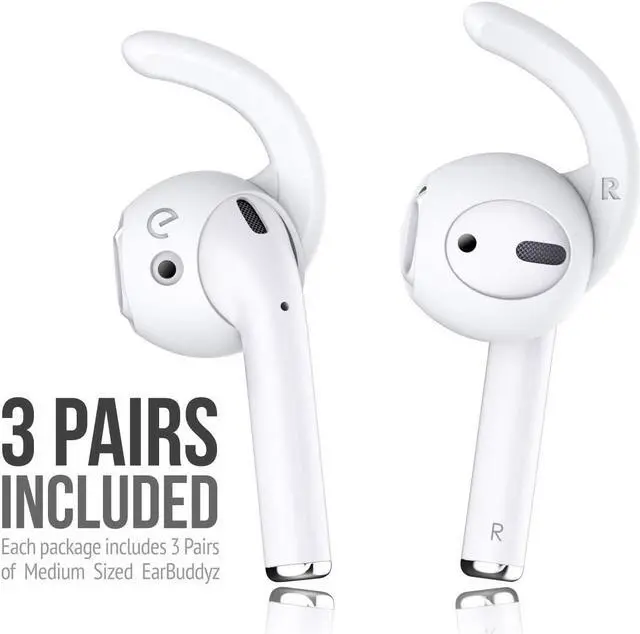 Alt view image 6 of 7 - KeyBudz EarBuddyz 2.0 Ear Hooks and Covers Accessories Compatible with  AirPods Gen 1 & 2 or EarPods Headphones/Earphones/Earbuds (3 Pairs) (Clear)
