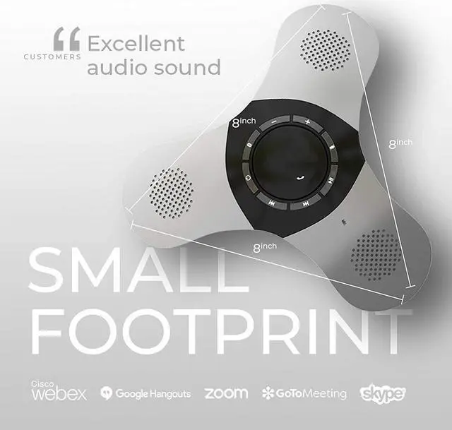 Alt view image 5 of 7 - Skywin Bluetooth Conference Speaker with Microphone, Portable Wireless Speaker for Office Desk, Computer, and Laptop, Bluetooth Microphone for Conference Room, Home Office, and PC, Smart Speakerphone