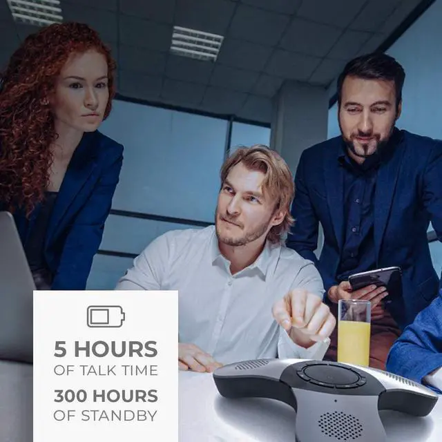 Alt view image 7 of 7 - Skywin Bluetooth Conference Speaker with Microphone, Portable Wireless Speaker for Office Desk, Computer, and Laptop, Bluetooth Microphone for Conference Room, Home Office, and PC, Smart Speakerphone