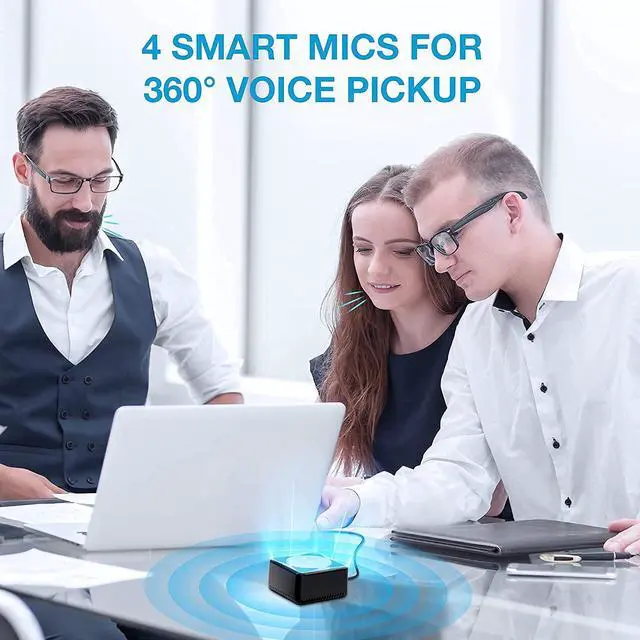Alt view image 2 of 7 - USB Speakerphone - EMEET M0 4 AI Mics Speakerphone for Conference Calls 360° Voice Pickup Conference Speakerphone for Computer Plug and Plays Computer Speaker with Microphone for 4 People