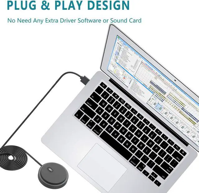 Alt view image 4 of 6 - Upgraded USB Conference Microphone for Computer, 360° Omnidirectional Condenser Mic with Mute Key, Great for Video Conference, Gaming, Chatting, Skype, Plug & Play, Windows macOS, Ideal for Gift