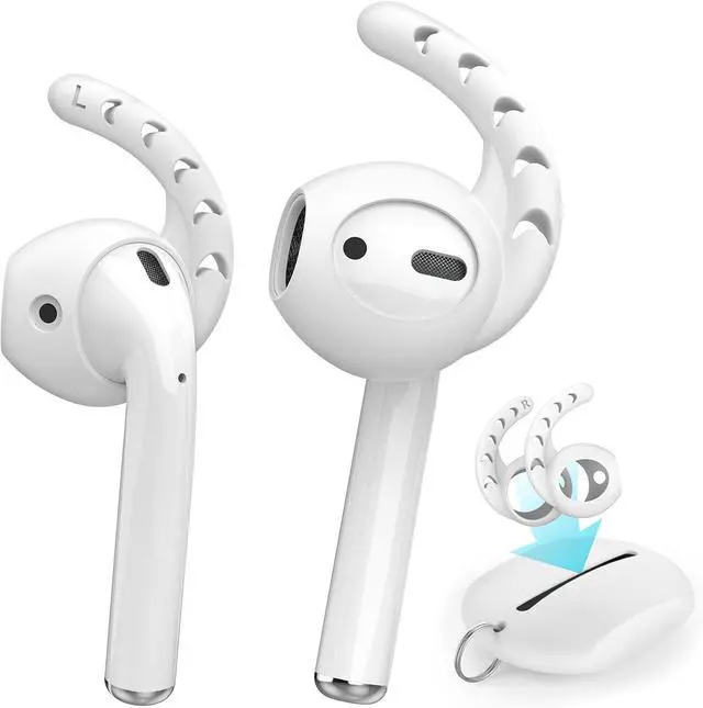 Main image of AhaStyle 3 Pairs AirPods Ear Hooks Cover Silicone Accessories Compatible with AirPods and EarPods Headphones(Milk White)