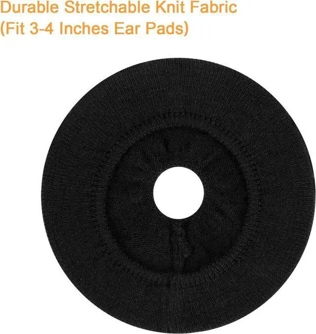 Alt view image 3 of 6 - Earpads Sweater Cover Protectors with Stretchable Knit Fabric for Beats Studio 3/2  QC35 25 15 Headphones and Other Headsets with 3-4 Inch Ear Cushions [ 2 Pairs ] (Black)