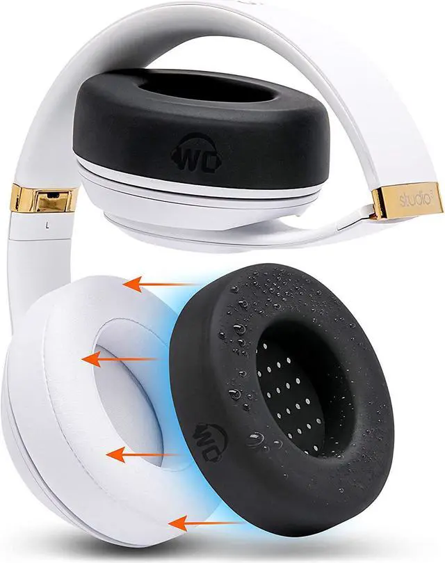 Main image of SweatZ Studio - Patented Earpad Covers for Beats Studio 3 (A1914) & Beats Studio 2 (B0500 /B0501) Made by Wicked Cushions | Sweatproof & Easily Washable | Black