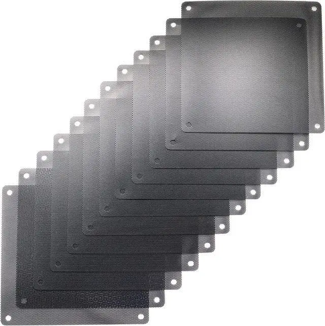 Main image of 12 Pcs 80mm PVC Black PC Cooler Fan Dust Filter Dustproof Case Cover Computer Mesh
