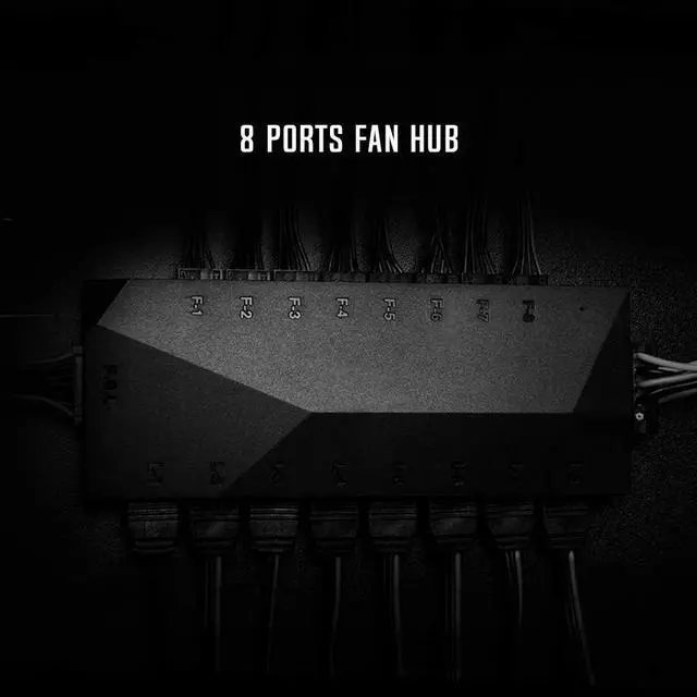 Alt view image 3 of 6 - ID-COOLING HA-02 Fan Hub for Computer Internal Fans, 8 PWM Ports+8 ARGB Ports, ARGB Motherboard Sync, PWM Functional Fan Adapter