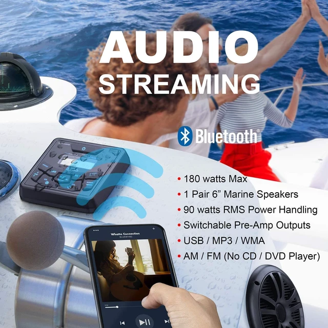 Alt view image 7 of 7 - MCKGB450B.6 Marine Boat Stereo, 6.5 Inch Speakers (Pair)
