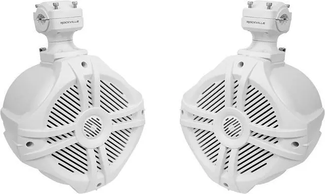 Main image of Pair RWB70W 500W Peak / 300W RMS Marine Wakeboard Tower Speakers 4 Ohm, 360 Degree Swivel, Waterproof, UV-Coated Brackets for Boats, Jeeps, ATVs