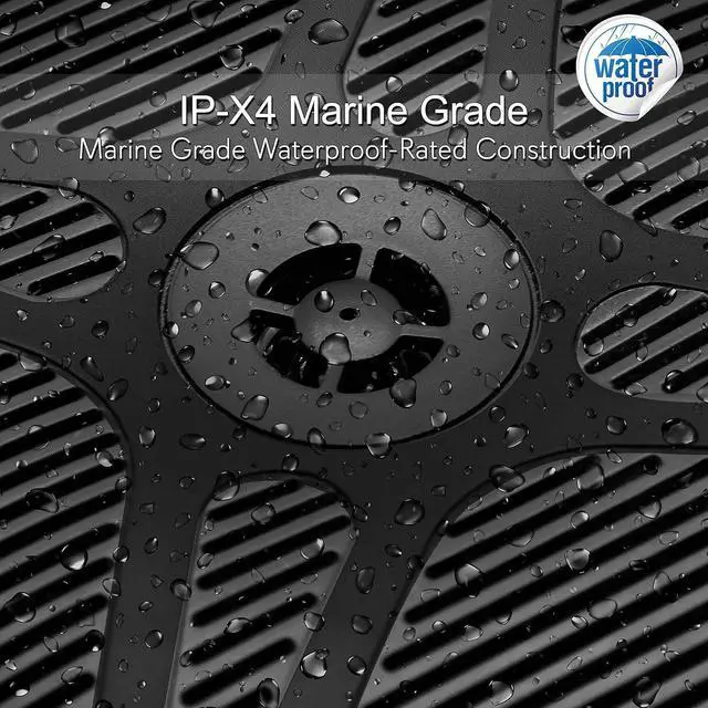 Alt view image 3 of 7 - 6.5 Inch Bluetooth Marine Speakers - 2-way IP-X4 Waterproof and Weather Resistant Outdoor Audio Dual Stereo Sound System with 600 Watt Power and Low Profile Design - 1 Pair - PLMRBT65B (Black)