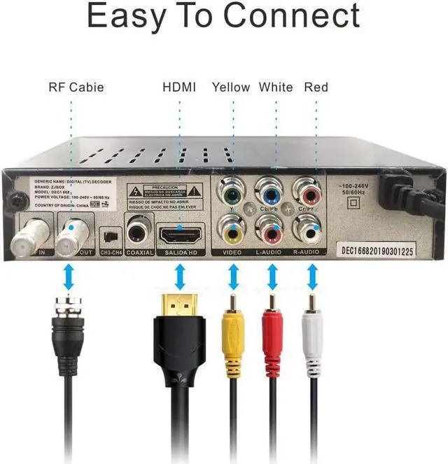 Alt view image 4 of 7 - Digital TV Converter Box, ATSC Cabal Box - ZJBOX for Analog HDTV Live1080P with TV Recording&Playback,HDMI Output,Timer Setting TV Tuner Function Set Top Box Digital Channel Free