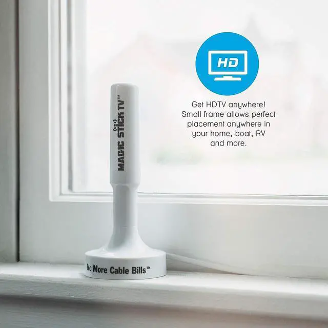 Alt view image 4 of 7 - Magic Stick TV MS-50A Model - Antenna TV Digital HD for Indoor and Outdoor - Built in Amplified Signal Booster Antenna for Digital HDTV 1080P HD Channels, 16.5ft Cable, White, Welcome to consult