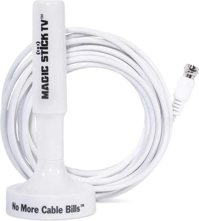 Main image of Magic Stick TV MS-50A Model - Antenna TV Digital HD for Indoor and Outdoor - Built in Amplified Signal Booster Antenna for Digital HDTV 1080P HD Channels, 16.5ft Cable, White, Welcome to consult
