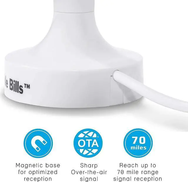 Alt view image 3 of 7 - Magic Stick TV MS-50A Model - Antenna TV Digital HD for Indoor and Outdoor - Built in Amplified Signal Booster Antenna for Digital HDTV 1080P HD Channels, 16.5ft Cable, White, Welcome to consult