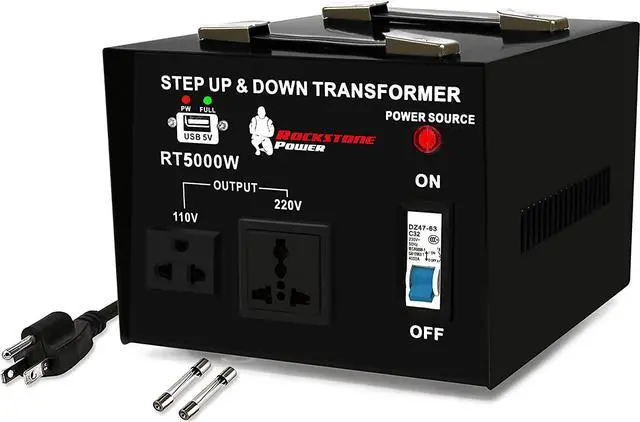 Main image of 5000 Watt Voltage Converter Transformer - Heavy Duty Step Up/Down AC 110V/120V/220V/240V Power Converter - Circuit Breaker Protection  DC 5V USB Port - CE Certified [3-Year Warranty]