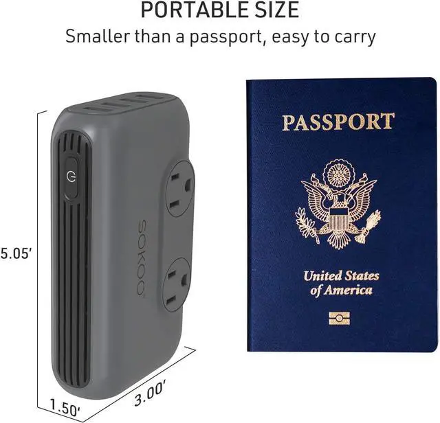 Alt view image 6 of 7 - SOKOO 230-Watt Step Down 100-220V to 110V Voltage Converter, International Power Converter/Travel Adapter- Use for EU/UK/AU/US/India More Than 150 Countries, USB Quick Charger 3.0 Grey