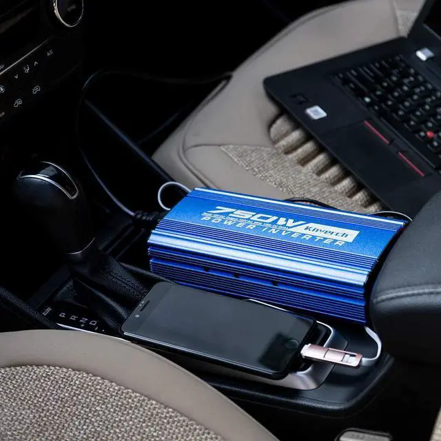 Alt view image 6 of 7 - 750W Continuous/1500W Peak Power Inverter DC 12V to 110V Car Converter AC with 2 AC Outlets and 2A USB Charging Port