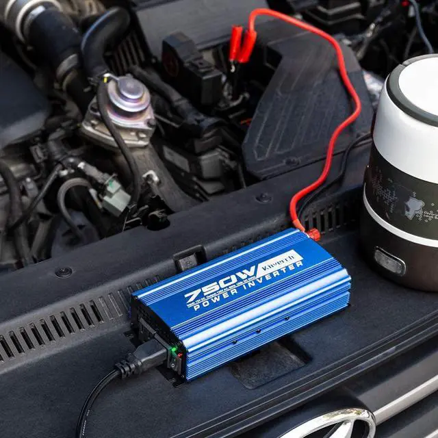 Alt view image 7 of 7 - 750W Continuous/1500W Peak Power Inverter DC 12V to 110V Car Converter AC with 2 AC Outlets and 2A USB Charging Port