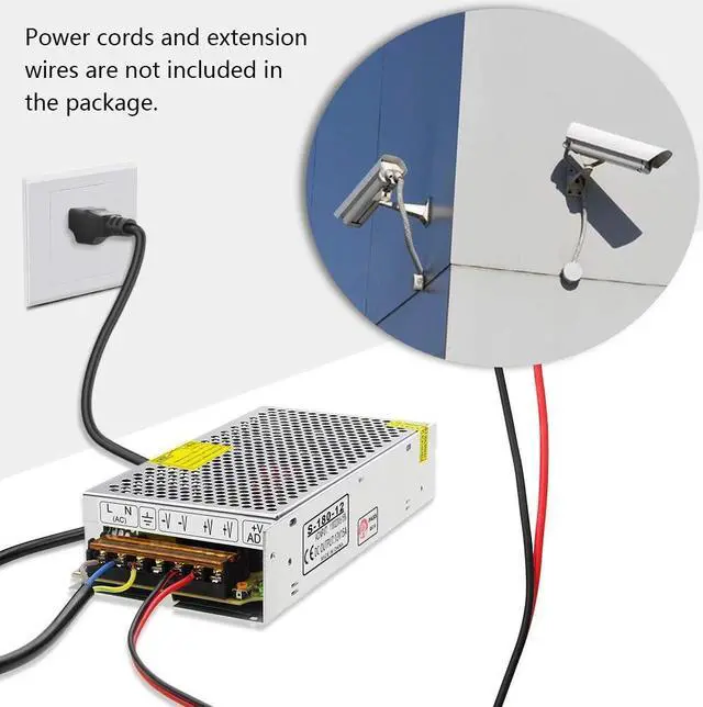 Alt view image 7 of 7 - SHNITPWR 12V 15A 180W Power Supply Adapter 110V / 220V AC to DC Universal Regulated Switching Power Converter Transformer LED Driver for LED Light Strip 3D Printer CCTV Security System LCD Monitor