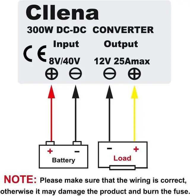 Alt view image 7 of 7 - DC 8V-40V to 12V 25A Automatic Buck Boost Converter Step Down/Up Regulator Voltage Reducer Converter Waterproof Regulated DC Power Supply for Golf Cart Club Car LED Light