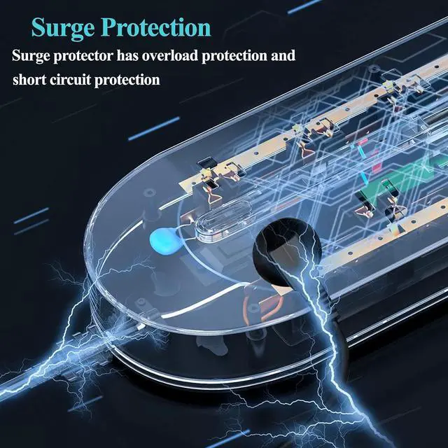 Alt view image 5 of 7 - 2 Prong Power Strip with USB, Polarized 2 Prong to 3 Prong Outlet Adapter, 6.6ft Extension Cord Surge Protector with USB Ports, Wall Mountable, Non-Grounded Outlets for Home,White