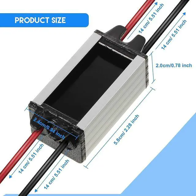 Alt view image 3 of 7 - 2 Pcs Dc 24v to 12v 2a 24w Step Converter Voltage Reducer Regulator Down Waterproof Dc 24v to 12v Buck Boost Converter for Golf Cart,Accept Dc15-40v Inputs(2 Pieces)