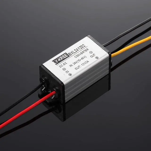 Alt view image 7 of 7 - 2 Pcs Dc 24v to 12v 2a 24w Step Converter Voltage Reducer Regulator Down Waterproof Dc 24v to 12v Buck Boost Converter for Golf Cart,Accept Dc15-40v Inputs(2 Pieces)