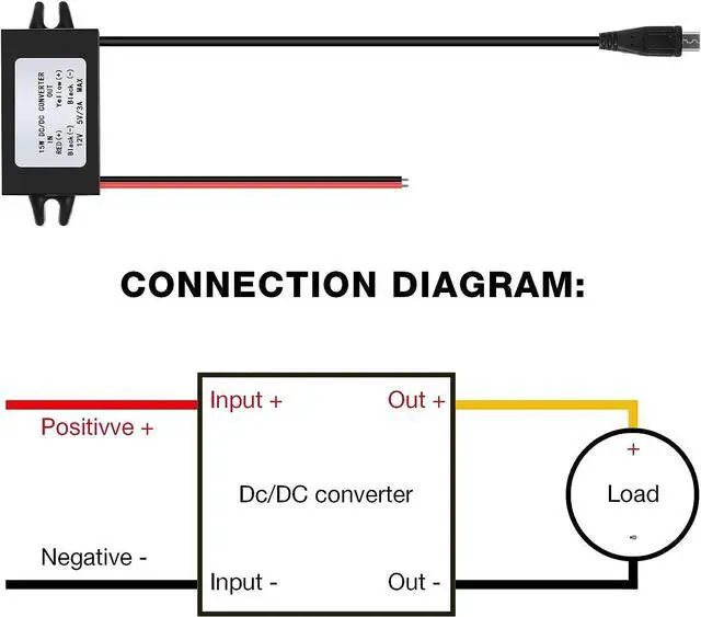 Alt view image 5 of 7 - Weewooday 2 Pieces 12V to 5V Converter DC-DC Buck Module Micro USB Power Adapter Car Power Converter Regulator