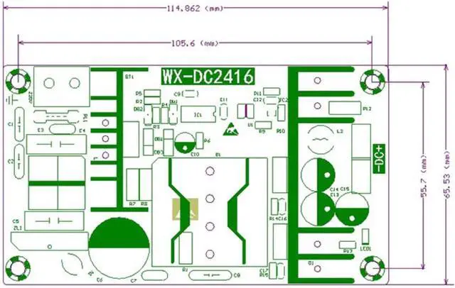 Alt view image 4 of 6 - AC-DC Buck Converter AC 100-240V to DC 24V 6A Step-Down Converter Module 150W Isolation Switching Power Supply Module SMPS Power Converter (24V 6A 150W)