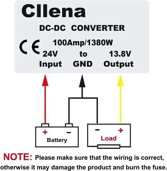 Alt view image 7 of 7 - DC 24V Step Down to 13.8V 100A 1380W Converter Voltage Regulator, Waterproof DC/DC Voltage Reducer Buck Transformer Power Supply for Golf Cart