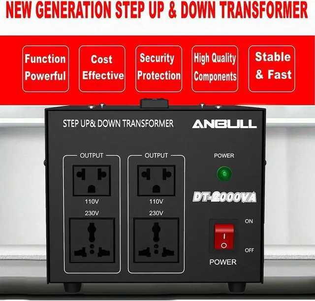 Alt view image 6 of 7 - Voltage Converter 2000 Watt Voltage Transformer, 220V / 230V / 240 Volt to 110V / 120 Volt or 110V / 120 Volt to 220V / 230V / 240 Volt, Heavy Duty Step Up & Down Transformer Converter
