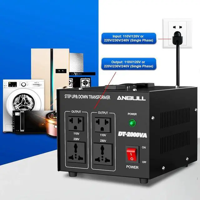 Alt view image 3 of 7 - Voltage Converter 2000 Watt Voltage Transformer, 220V / 230V / 240 Volt to 110V / 120 Volt or 110V / 120 Volt to 220V / 230V / 240 Volt, Heavy Duty Step Up & Down Transformer Converter