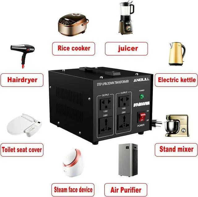 Alt view image 4 of 7 - Voltage Converter 2000 Watt Voltage Transformer, 220V / 230V / 240 Volt to 110V / 120 Volt or 110V / 120 Volt to 220V / 230V / 240 Volt, Heavy Duty Step Up & Down Transformer Converter