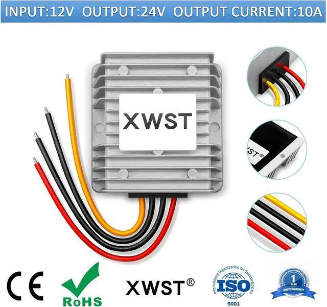 Alt view image 2 of 7 - DC 12v Step up to 24v Boost Converter Regulator 10A 240W Power Supply Power Converter Waterproof Module Transformer Adapter for Motor Car Truck Vehicle Boat Solar System(12V-24V-10A)