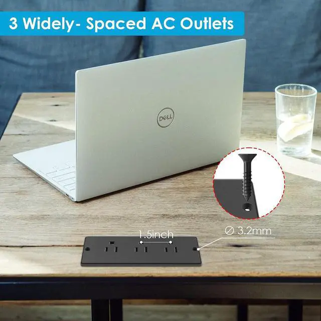 Alt view image 3 of 7 - Conference Recessed Power Strip Socket Waterproof,Conference Table Power Strip,Waterproof Furniture Recessed Power Strip,Flush Mount Power Strip with 3 Outlets,6ft Extension Cord with Flat Plug Black