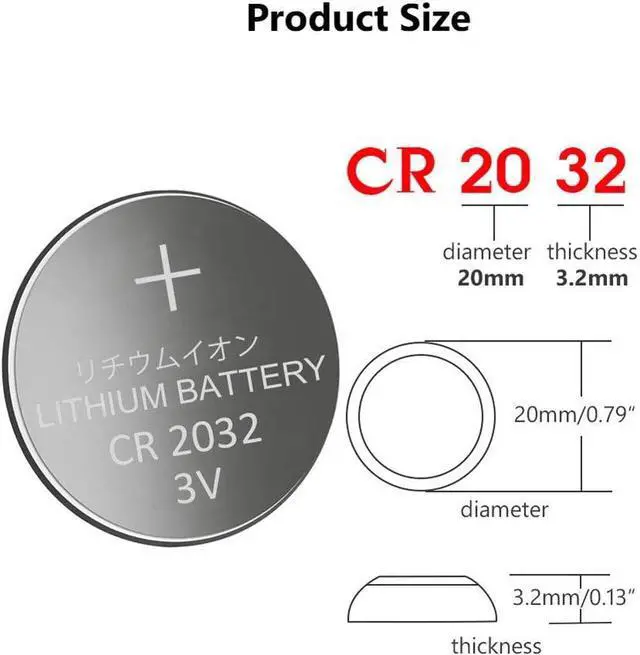 Alt view image 4 of 6 - ECR2032 3V Lithium Coin Cell Battery CR2032 (100 Pack)