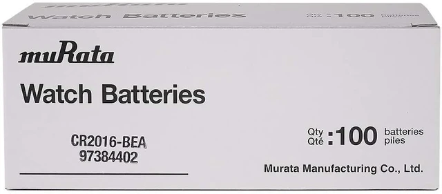 Alt view image 3 of 3 - Murata CR2016 Battery DL2016 ECR2016 3V Lithium Coin Cell (100 Batteries)