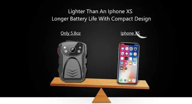 Alt view image 7 of 7 - PatrolMaster 1296P UHD Body Camera with Audio (build-in 64GB), 2 Inch Display, Night Vision, Waterproof, Shockproof, Body Worn Camera with Compact Design, Police Camera for Law Enforcement