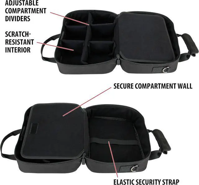 Alt view image 4 of 7 - USA Gear Sling Bag Compatible with Nintendo Switch 2, Dock Station, Gamecube / Pro Controller, Joy Cons & more Nintendo Switch 2 Accessories - Customizable Interior, Shoulder Strap - Black